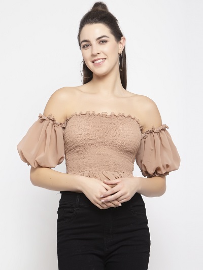 Smoked border style crop top