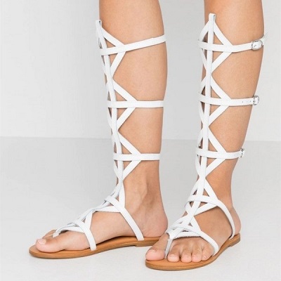 Stylish White Strappy Sandals For Women