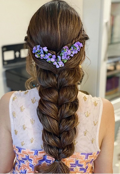 Twisted braid with floral charm