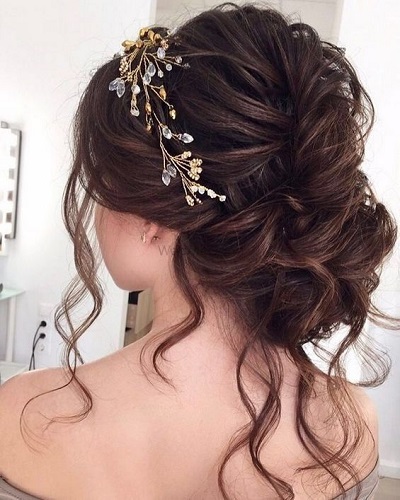 Very Messy side bun hairstyle with loose girls