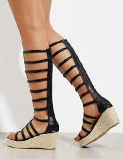 Wedge Strappy Sandals Gladiator Style