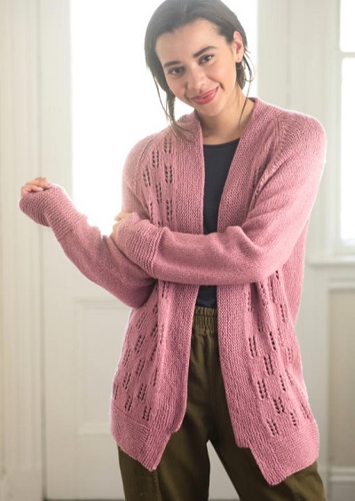Women's Cardigan With Knitted Pattern