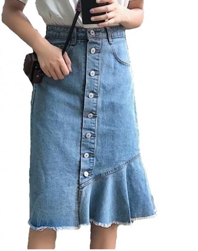 Designer Pattern Denim skirt Design