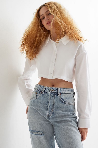 Shirt crop top pattern with full sleeves