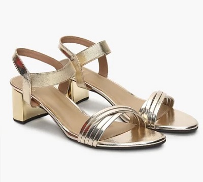 Block heel Golden sandal