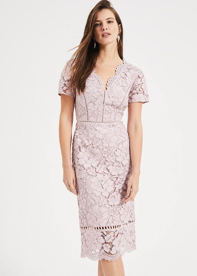 Broad Pattern Lace Dress Design