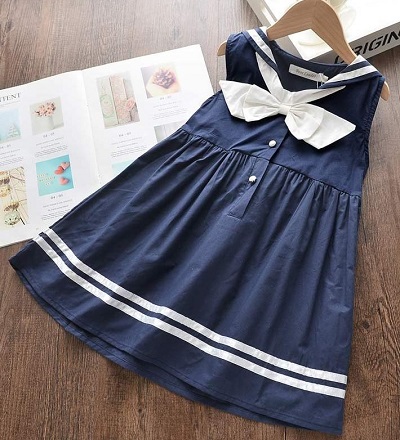 Cotton Sailor dress for girls