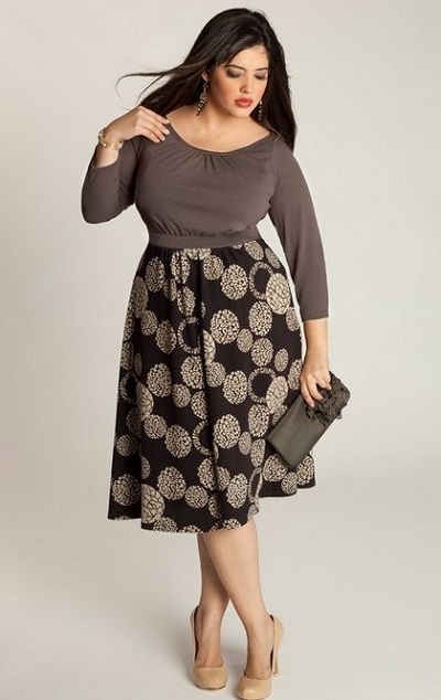 Fit And Flare Printed Dress For Healthy Ladies