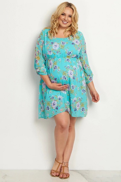 Floral Printed Short Maternity Dress