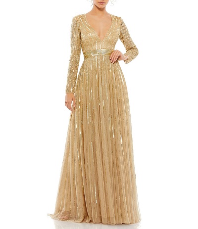 Full Length Golden Gown Dress