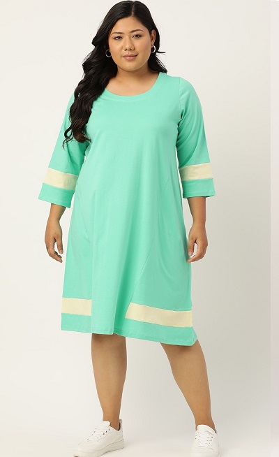 Full Sleeve A Line Dress For Healthy Ladies