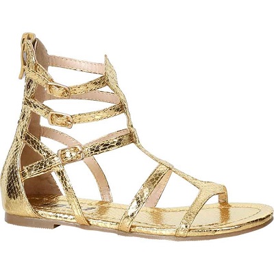 High Top Gladiator Style Gold Sandal