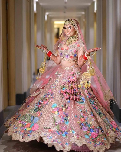 Lehenga with floral embroidery