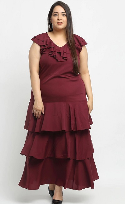 Long Tiered Dress For Plus Size