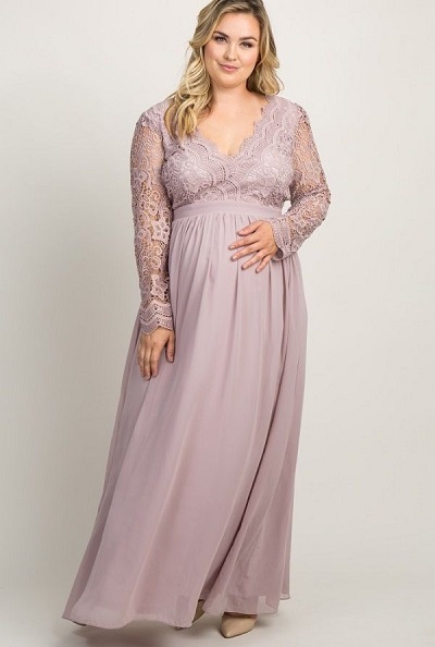 Maternity Prom Style Lace GownMaternity Prom Style Lace Gown