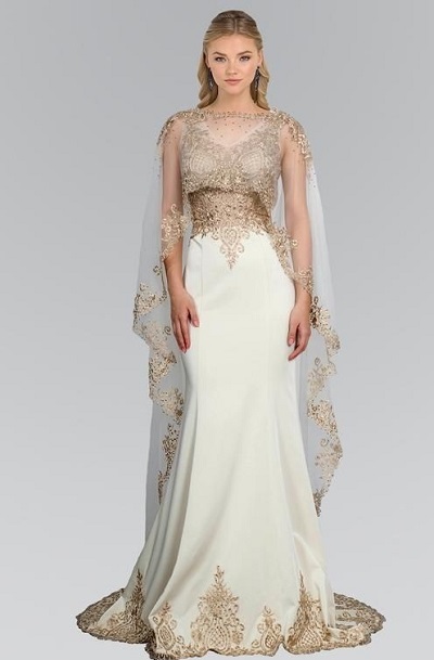 Mermaid Full Cape Gown