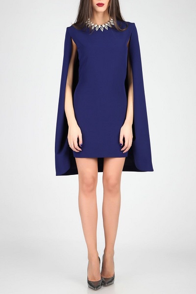 Party Wear Cape Sleeve short dress