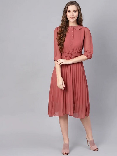 Peter Pan collar dress for ladies