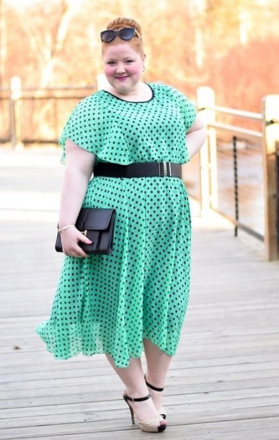 Polka Dotted Dress For Bulky Women