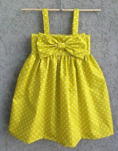 Mid Season Dress For Baby Girl In Light Green Dotted Design