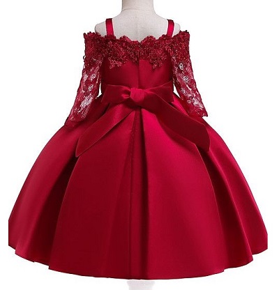 Satin And Net Frock For Girls
