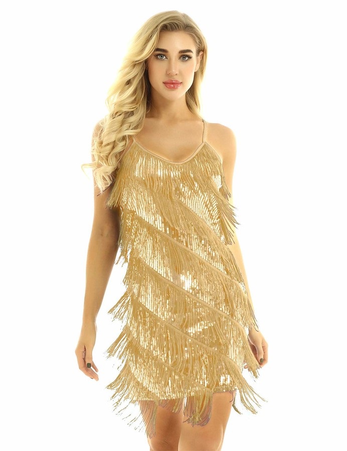 Short Gold French Mini Dress
