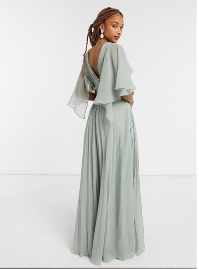 Shoulder Cape long full length gown