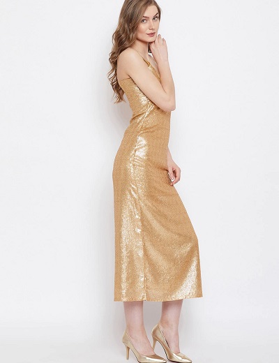 Simple Golden Dress Design