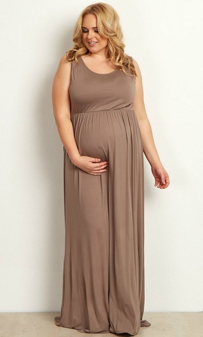 Simple Long Maternity Gown For Ladies