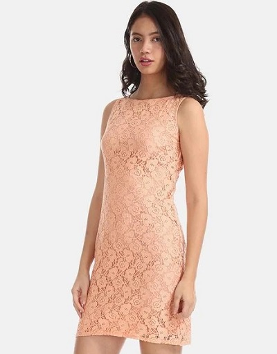Sleeveless Simple Bodycon Lace Style Dress
