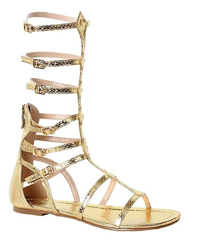 Strappy Gladiator Long Gold Sandals