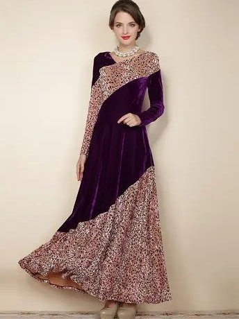 Stylish Velvet Gown With Sequin Work