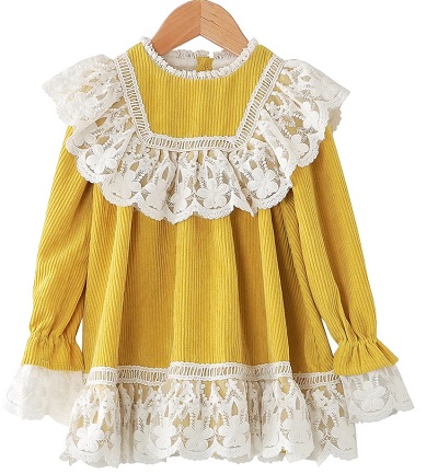 Thick Fabric Winter Dress For Baby Girls
