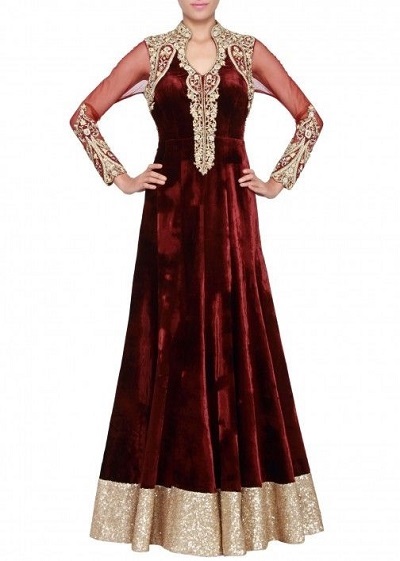 Velvet Indian Style Long Gown For Women