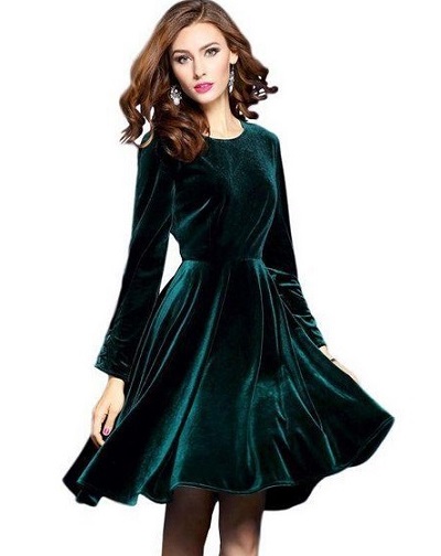 Fit And Flare Velvet Dress Design