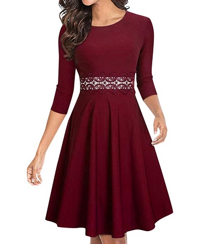 Scoop neck fit and flare dress