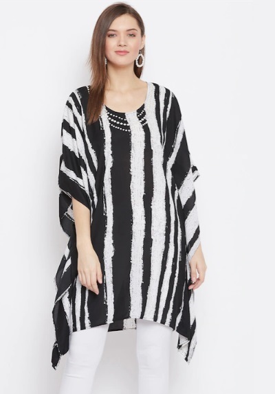 Black And White Kaftan Top