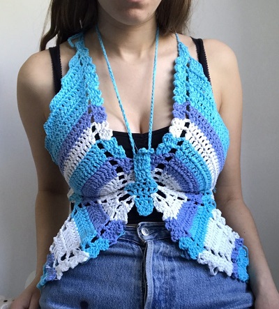 Crochet Butterfly Halter Top Design