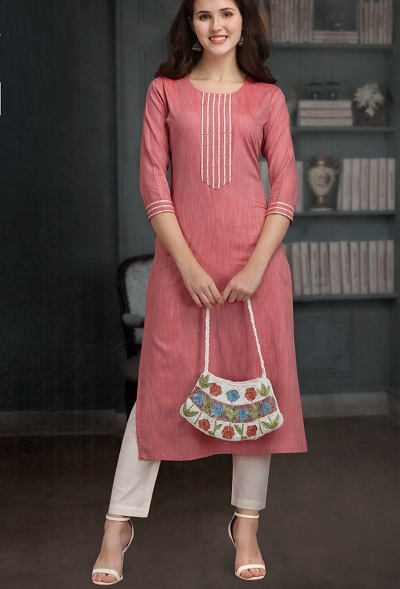 Embroidered Kurti Pant For Office