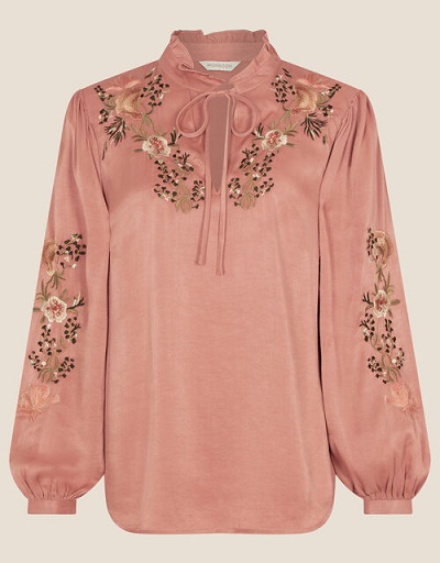 Embroidered Full Sleeves Peasant Top
