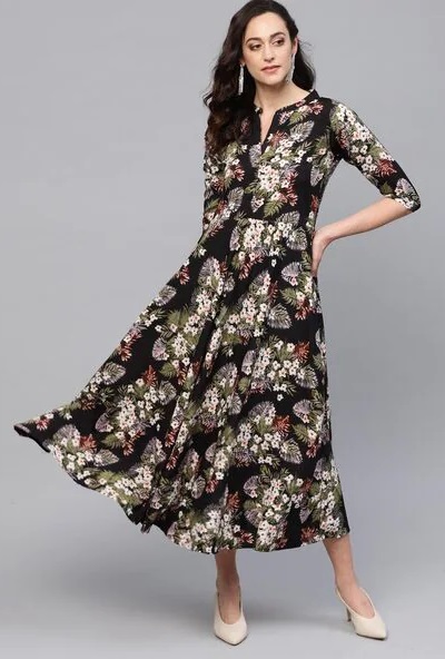 Floral Printed A-line Dress