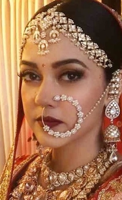 Buy kundan pressing nose ring with gold plating pearl nose ring indian nose