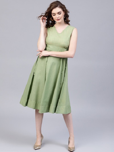 Mint Green Summary Short A Line Dress Design