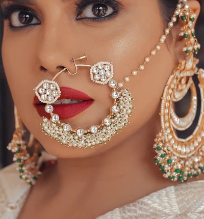 Pearl Bead Nose Pin For Brides