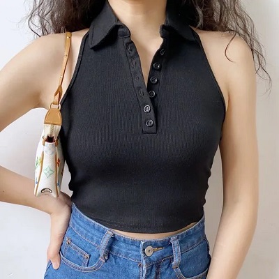 Polo Pattern Halter Style Top