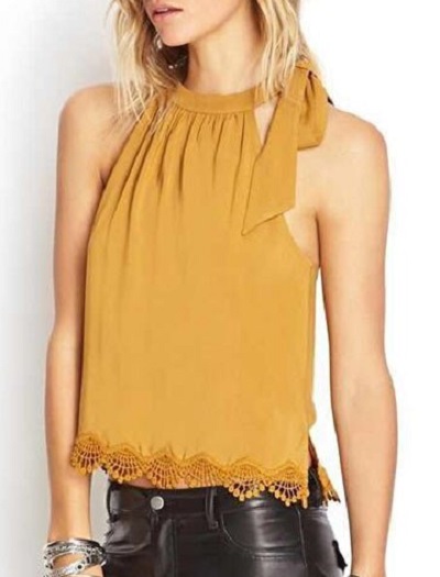 Tie back halter style top design