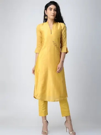 Yellow Kurti Pant Design