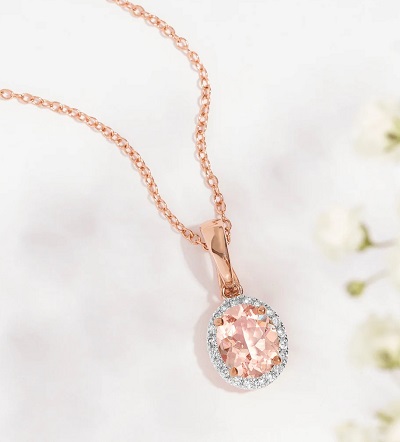 Single Stone And Diamond Pendant Design