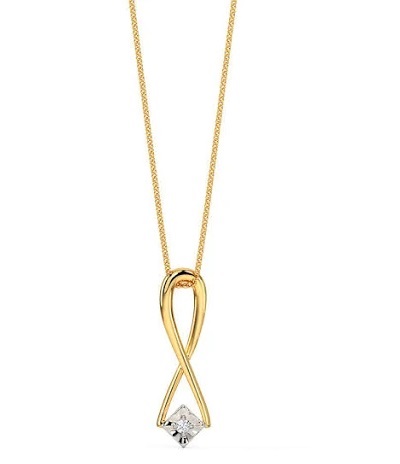 Simple single stone diamond pendant design