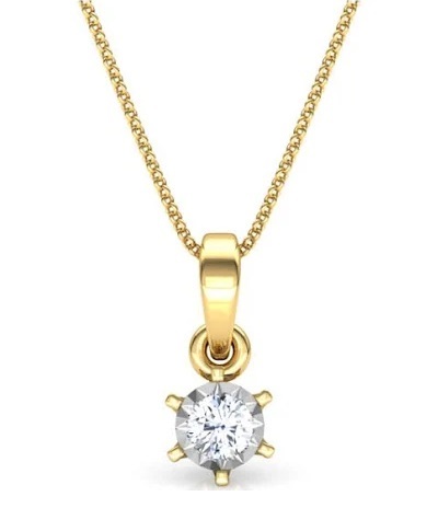 Single Solitaire diamond pendant chain design